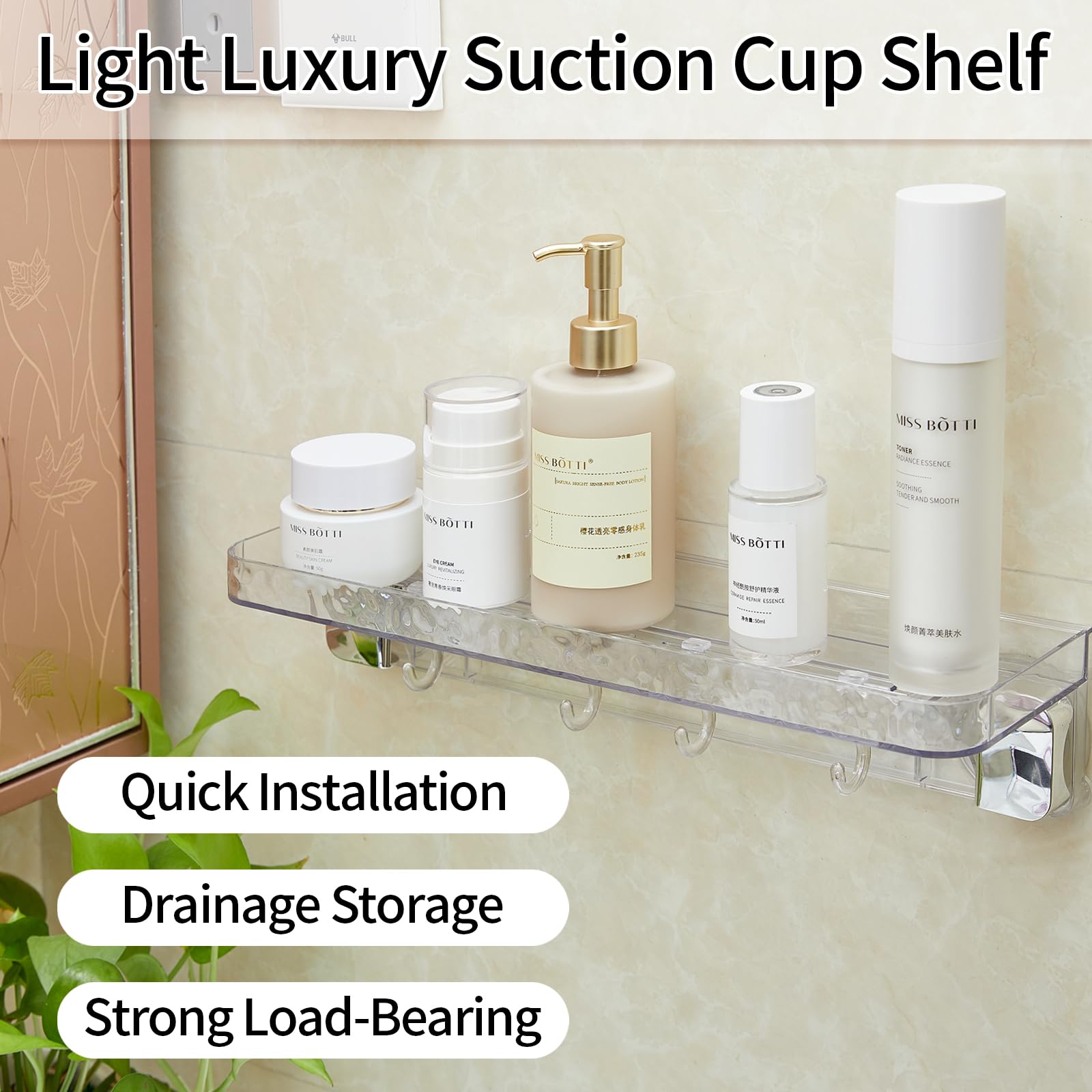 Sorgion Shower Caddy Bathroom Shelves Corner 2 Pack Bathroom Organizers and Storage with 4 Hooks Bathroom shelves Suction Cup Shower Caddy for Bathroom, Dorm and Kitchen