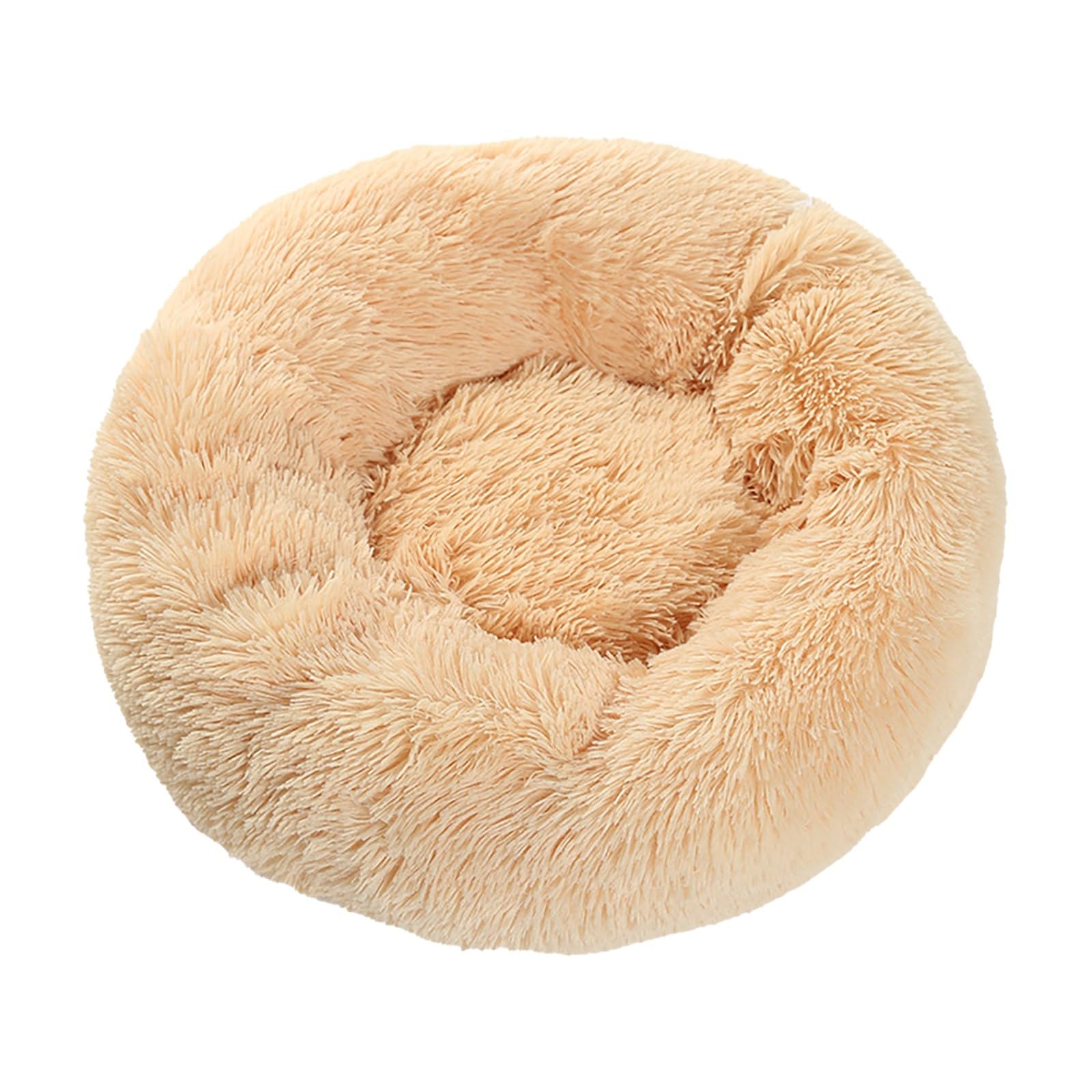 Dog Donut Bed Small Cat Bed Friday Black Deals Today Furry Cat Donut Fluffy Plush Faux Fur Anti-Anxiety Luxury Comfort Dog Bed Dog Crate Pad Pet Bed(16 in)