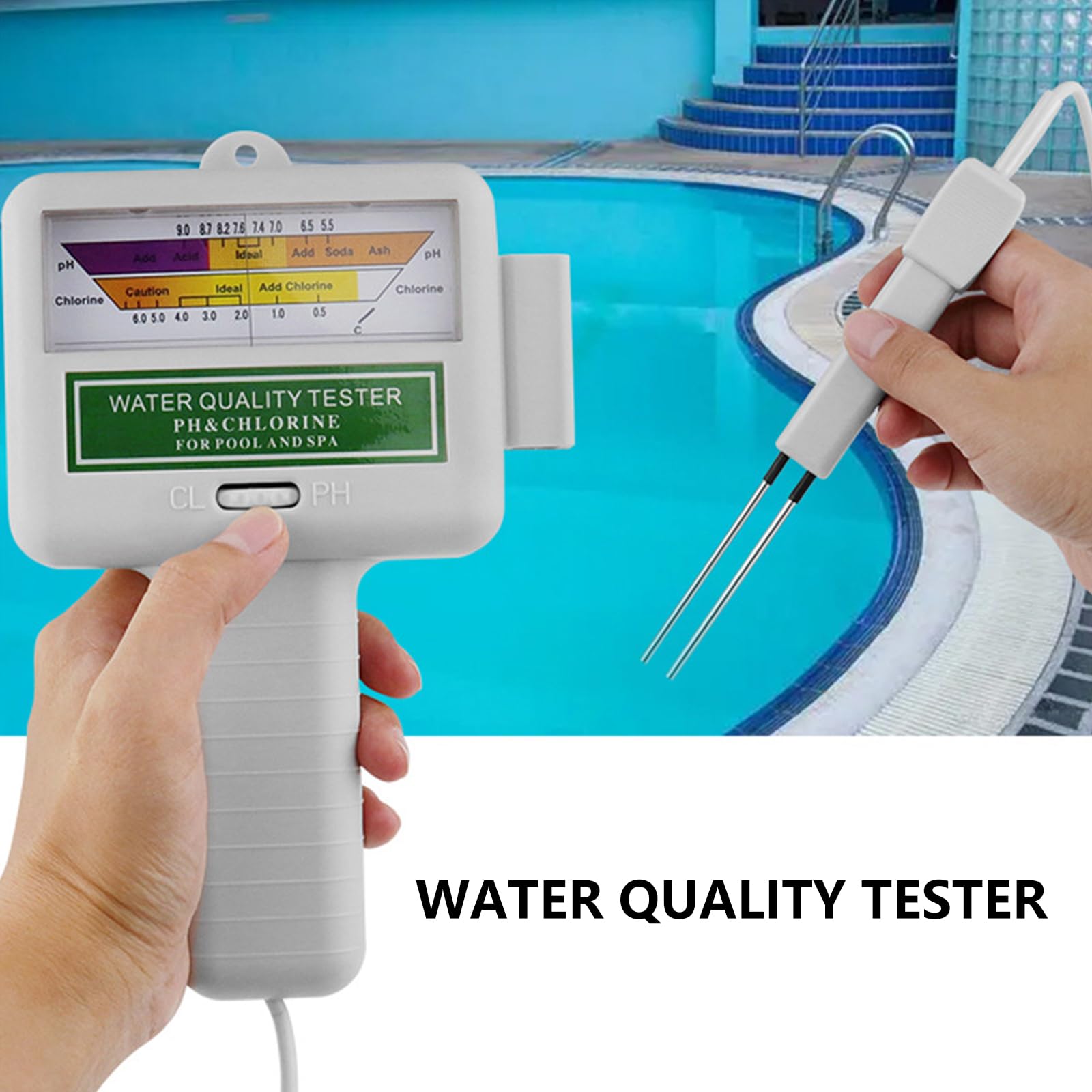 Double Scale Water Tester Chlorine Meter CL2 Tester Handheld Water Analysis Monitors For Pool