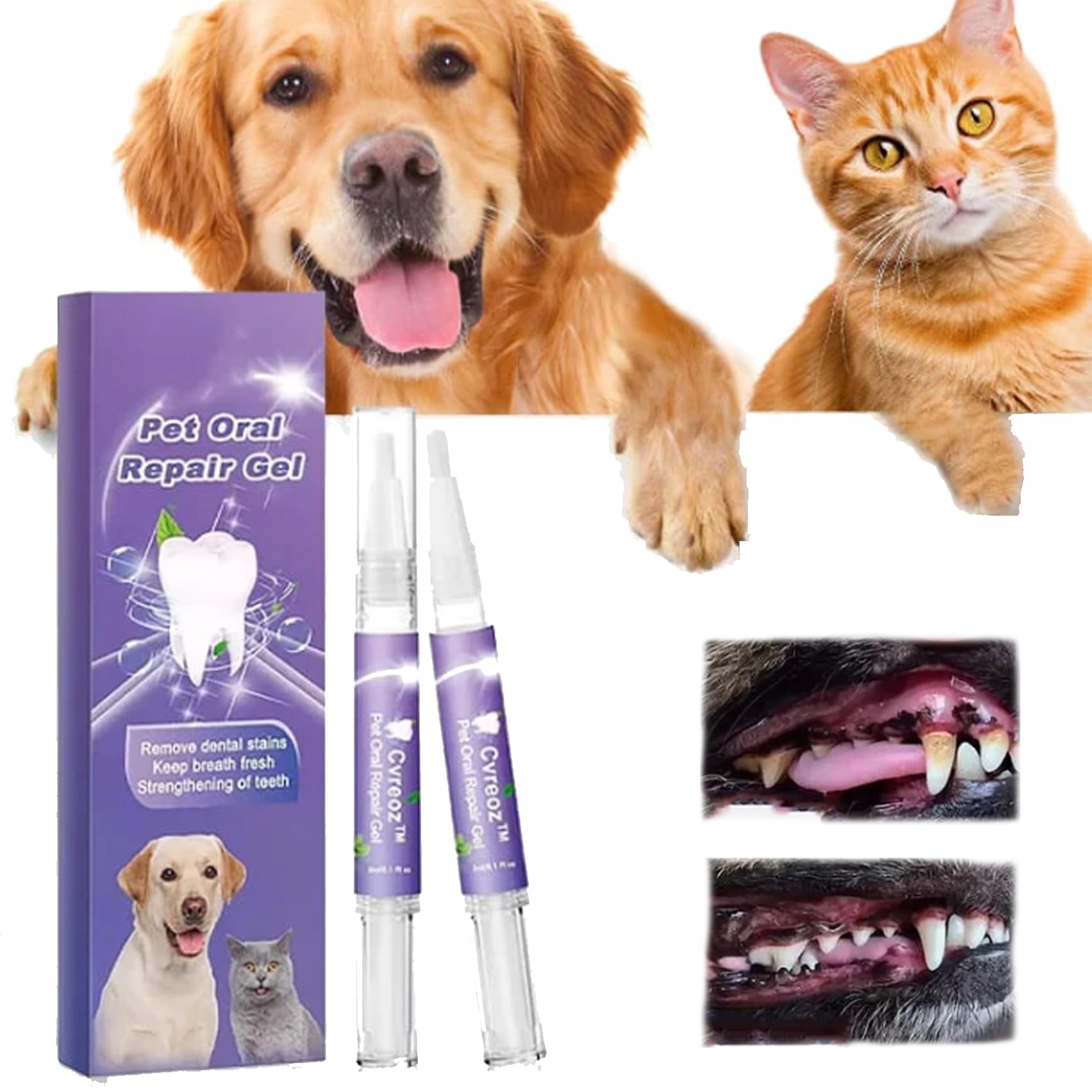 Lettuce Pets Toothbrush, Pet Oral Repair Gel for Dogs,Lettuce Pets Oral Repair Gel,Lettuce Pets Dog Toothbrush,Pet Breath Freshener Gel Care Cleaner for Dog Cats, Eliminate Breath (2)