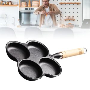 Yuezhongoo 4 Cup Eggs Pan Cast Iron Anti Stick Egg Frying Pan for Induction Cooktop Gas Stove