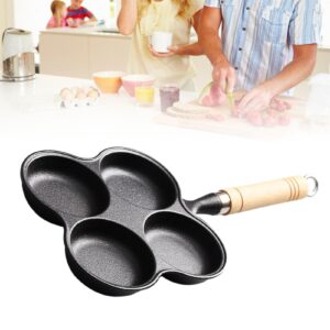 Yuezhongoo 4 Cup Eggs Pan Cast Iron Anti Stick Egg Frying Pan for Induction Cooktop Gas Stove