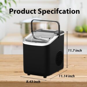 IcyByte Cheap Ice Maker for Countertop,2 Size of 9 Ice Cubes Ready in 6 Mins, 26lbs Ice/24Hrs, Auto-Cleaning Function, with Basket and Scoop, Small and Cheap for Home/Kitchen/Camping/RV/Kitchen