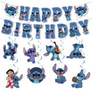 cartoon birthday decorations happy birthday banner hanging swirls for birthday party supplies