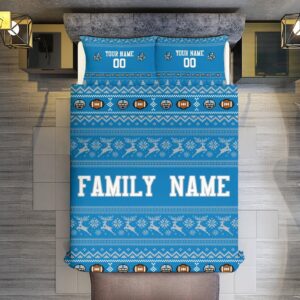 DENPLE 3in1!Custom Bedding Set,Personalized Duvet Cover,Any Name/Number,Football Gift for Fans,Boys,Girls,Men,Familly