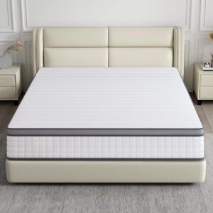 elitspace Full Size Mattress,10 Inch Full Mattress in a Box,Hybrid Memory Foam Full Size Mattresses,Medium Firm Soft and Comfort White Mattress,CertiPUR-US.