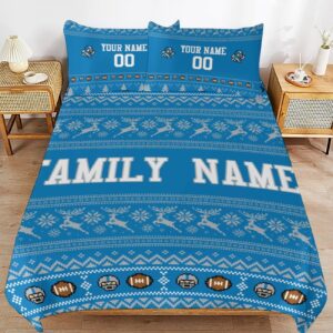 denple 3in1!custom bedding set,personalized duvet cover,any name/number,football gift for fans,boys,girls,men,familly