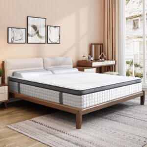 elitspace Full Size Mattress,10 Inch Full Mattress in a Box,Hybrid Memory Foam Full Size Mattresses,Medium Firm Soft and Comfort White Mattress,CertiPUR-US.