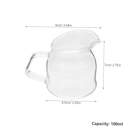 SHOWERORO Milk Cup Creamer Clear Mugs Coffee Hutch Sauce Containers Cups Coffee Kettle Coffee Pitcher Coffee Mugs Coffee Pod Maker Coffee Can Tea Drinking Cup Small Pitcher Glass Transparent