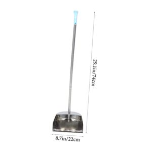 MERRYHAPY 1 Set Upright Broom Standing Dustpan Broom Dustpan and Brush Dustpan with Handle Garage Cleaning Dustpan Broom and Dustpan Long Handle Broom Floor Broom Garbage Stainless Steel