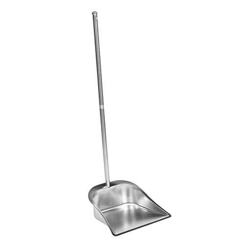 MOBUTOFU Stainless Steel Trash Shovel Long Handle Dustpan Household Dustpans Standing Dustpan Practical Dustpan Heavy Duty Dust Pan Dustpan for Cleaning Commercial Broom Tin Dustpan