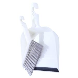 unomor 1 set white brush plastic dust pan broom brush cleaning accessory broom with dustpan cleaning tool