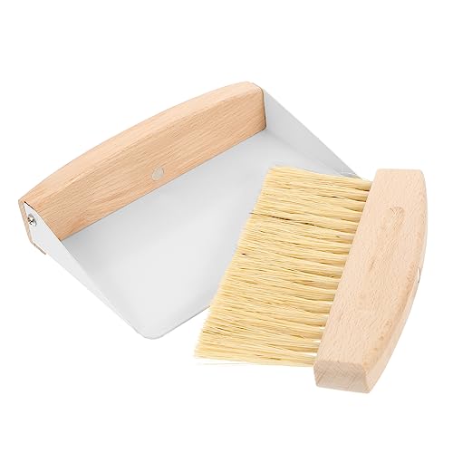 AUTSUPPL 1 Set Small Broom Dustpan Broom Convenient Mini Broom Espresso Portable Drawers Coffee Milkpowder Brush Mini Drawers for Desk Cleaning Supplies Car Clean Dust Pan White Beech