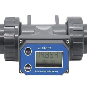 DN25-DN80 Water Flow Meter, LCD Digital Display Flowmeter, PVC Pipe Liquid Water for Farm Garden Irrigation - Long Lasting(DN32 Without Cable)