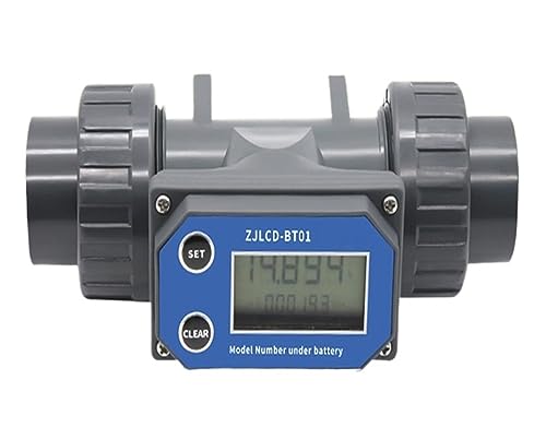 DN25-DN80 Water Flow Meter, LCD Digital Display Flowmeter, PVC Pipe Liquid Water for Farm Garden Irrigation - Long Lasting(DN32 Without Cable)