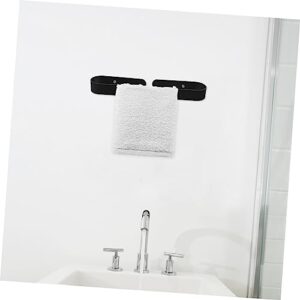 Parliky Bathroom Towel Rack Nail- Hanging Rod Wall Mounted Towel Holder Bathroom Towel Holders Kitchen Towel Bar Towel Holder for Bathroom Wall Towel Drying Rack Space Aluminum Black