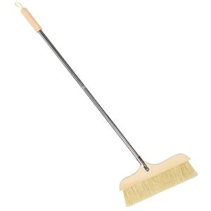 moluckfu solid wood bristle broom push broom carpet rake scrub mop kitchen bristle broom long handle bristle broom bristle deck broom garage floor scrubber kitchen broom bristle hair