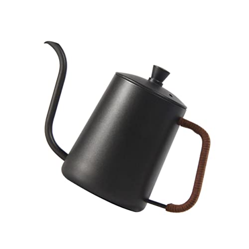 FELTECHELECTR 1pc Hand Pour Coffee Pot Coffee Brewer Manual Espresso Maker Gooseneck Kettle Stovetop Thermal Coffee Maker Mini Water Kettle Vintage Boil Water Pot Black