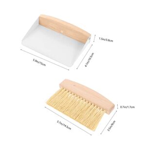 AUTSUPPL 1 Set Small Broom Dustpan Broom Convenient Mini Broom Espresso Portable Drawers Coffee Milkpowder Brush Mini Drawers for Desk Cleaning Supplies Car Clean Dust Pan White Beech