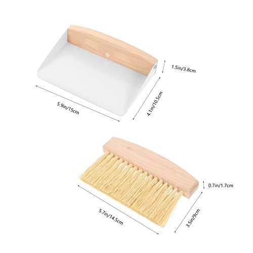 AUTSUPPL 1 Set Small Broom Dustpan Broom Convenient Mini Broom Espresso Portable Drawers Coffee Milkpowder Brush Mini Drawers for Desk Cleaning Supplies Car Clean Dust Pan White Beech