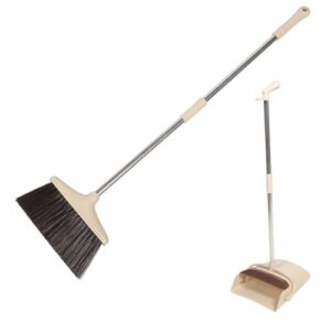 garneck 1 set broom set room cleaning broom lobby broom sweeper broom and dustpan kit home broom kit home tools home cleaning device office cleaning supplies floor broom stainless steel