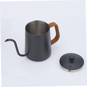 FELTECHELECTR 1pc Hand Pour Coffee Pot Coffee Brewer Manual Espresso Maker Gooseneck Kettle Stovetop Thermal Coffee Maker Mini Water Kettle Vintage Boil Water Pot Black