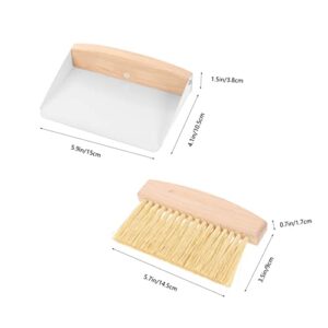 WHAMVOX 1 Set Small Broom Dustpan Espresso Grinder Brush Household Brooms Tabletop Dust Pan Mini Desktop Broom Mini Cleaning Broom Detailing Cleaning Tool Outdoor Broom Car Air Iron White