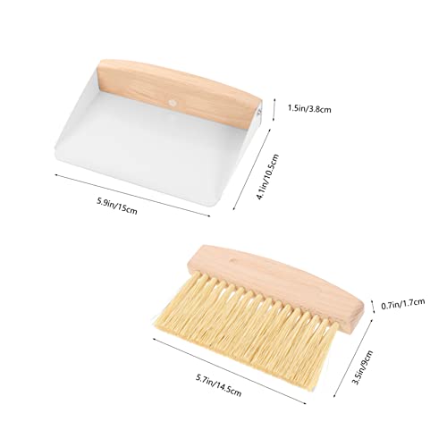 WHAMVOX 1 Set Small Broom Dustpan Espresso Grinder Brush Household Brooms Tabletop Dust Pan Mini Desktop Broom Mini Cleaning Broom Detailing Cleaning Tool Outdoor Broom Car Air Iron White