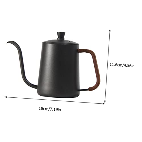 FELTECHELECTR 1pc Hand Pour Coffee Pot Coffee Brewer Manual Espresso Maker Gooseneck Kettle Stovetop Thermal Coffee Maker Mini Water Kettle Vintage Boil Water Pot Black