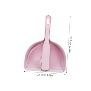 MOLUCKFU 1 Set Mini Dustpan Brush Straw Broom Table Brooms Dustpan Broom and Dustpan Desktop Brooms and Desktop Dust Pan Mini Dust Pan Garbage Desk Cleaning Dustpan Small Dustpan Pp Pink