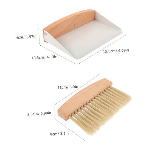 JEWEDECO 1 Set Small Broom Dustpan Trash Can Mini Desktop Broom Handheld Keyboard Housekeeping Cleaning Broom Tabletop Pan and Brush Car Hand Broom Brush Small Work Desk Nylon White