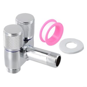 Dual Control Valve G1/2 Dual Socket Valve Hand Shower Bidet Attachment For Bathroom Toilet Bidet Sprayer(Silver)