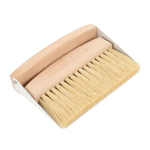 WHAMVOX 1 Set Small Broom Dustpan Espresso Grinder Brush Household Brooms Tabletop Dust Pan Mini Desktop Broom Mini Cleaning Broom Detailing Cleaning Tool Outdoor Broom Car Air Iron White