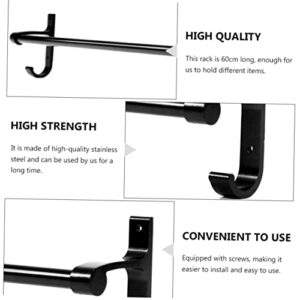 Cabilock Watering Can Hanger Stainless Bathroom Towel Bar Towel Mounted Hanger Wall Mounted Clothes Hanger Kitchen Towel Hand Towel Ring Towel Hanging Towel Holder Black