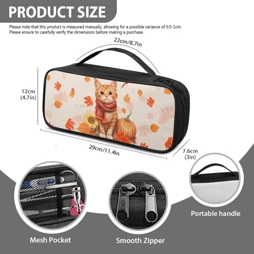 Rnyleeg Fall Stethoscope Holder Case Cute Cat Pumpkin Sunflower Maple Leaf Print Shockproof Stethoscope Carrying Bag Stethoscope Storage Bag for Home