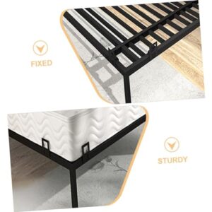 Mikinona 1 Set Mattress Retainer Bed Shelf Bed Stand Adjustable Bed Frame Bedding Bed Pads Bed Frames Mattress Holder Anti Slide Mattress Stopper for Bed Frame Mattress Baffle Iron Black