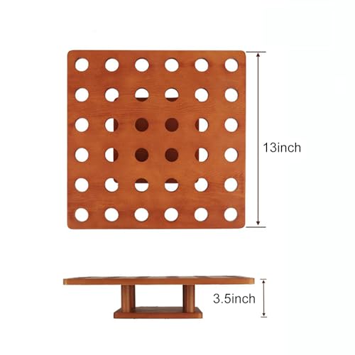 PTILSERY Wood Sushi Rack Square Display Shelf with Holes Ice Cream Cones Holder Ice Cream Presentation Rack for Sweet Shops