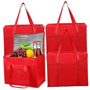 childweet 4pcs insulation bags freezer shopping bags insulated catering bags insulated thermal bags cooler bags insulated food bag grocery shopping bags insulated bag non-woven fabric