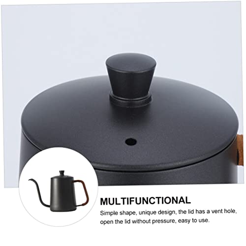 FELTECHELECTR 1pc Hand Pour Coffee Pot Coffee Brewer Manual Espresso Maker Gooseneck Kettle Stovetop Thermal Coffee Maker Mini Water Kettle Vintage Boil Water Pot Black