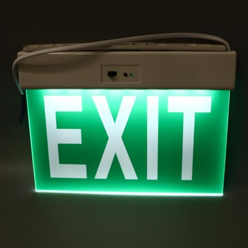 HUONIU LED Emergency Exit Sign with Light | Acrylic Clear Exit Sign for Indoor Use | AC85 to 265V