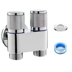 dual control valve g1/2 dual socket valve hand shower bidet attachment for bathroom toilet bidet sprayer(silver)