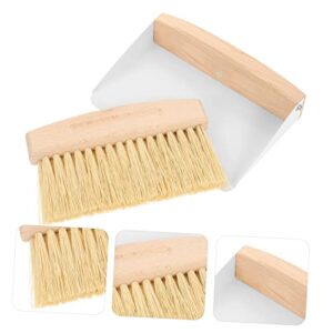 AUTSUPPL 1 Set Small Broom Dustpan Broom Convenient Mini Broom Espresso Portable Drawers Coffee Milkpowder Brush Mini Drawers for Desk Cleaning Supplies Car Clean Dust Pan White Beech