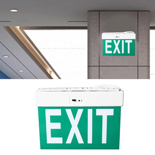 HUONIU LED Emergency Exit Sign with Light | Acrylic Clear Exit Sign for Indoor Use | AC85 to 265V