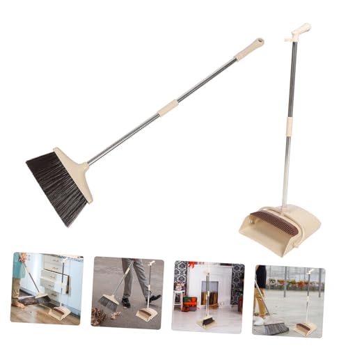 Garneck 1 Set Broom Set Room Cleaning Broom Lobby Broom Sweeper Broom and Dustpan Kit Home Broom Kit Home Tools Home Cleaning Device Office Cleaning Supplies Floor Broom Stainless Steel