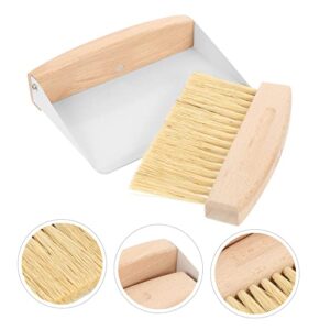 AUTSUPPL 1 Set Small Broom Dustpan Broom Convenient Mini Broom Espresso Portable Drawers Coffee Milkpowder Brush Mini Drawers for Desk Cleaning Supplies Car Clean Dust Pan White Beech