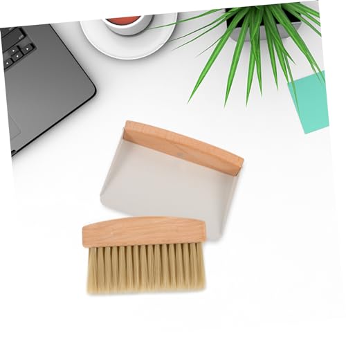 JEWEDECO 1 Set Small Broom Dustpan Trash Can Mini Desktop Broom Handheld Keyboard Housekeeping Cleaning Broom Tabletop Pan and Brush Car Hand Broom Brush Small Work Desk Nylon White