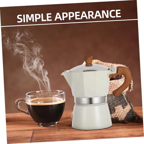 COLLBATH 1pc Coffee Pot Espresso Machine Expresso Coffee Italian Coffee Maker Coffee Tea Maker Italian Espresso Brewer Italian Espresso Maker Espresso Ground Coffee Mocha White Aluminum