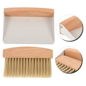 JEWEDECO 1 Set Small Broom Dustpan Trash Can Mini Desktop Broom Handheld Keyboard Housekeeping Cleaning Broom Tabletop Pan and Brush Car Hand Broom Brush Small Work Desk Nylon White