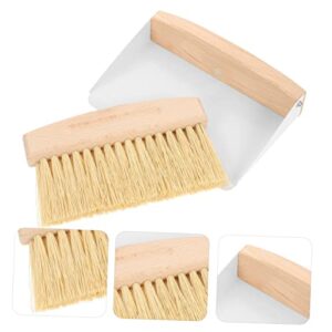 MOBUTOFU 1 Set Small Broom Dustpan Dusting Brush Coffee Grinder Cleaning Brush Computer Cleaning Kit Cleaning Dust Pan Handheld Broom Espresso Shots Espresso Ground Kid Broom White Beech