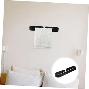 Parliky Bathroom Towel Rack Nail- Hanging Rod Wall Mounted Towel Holder Bathroom Towel Holders Kitchen Towel Bar Towel Holder for Bathroom Wall Towel Drying Rack Space Aluminum Black